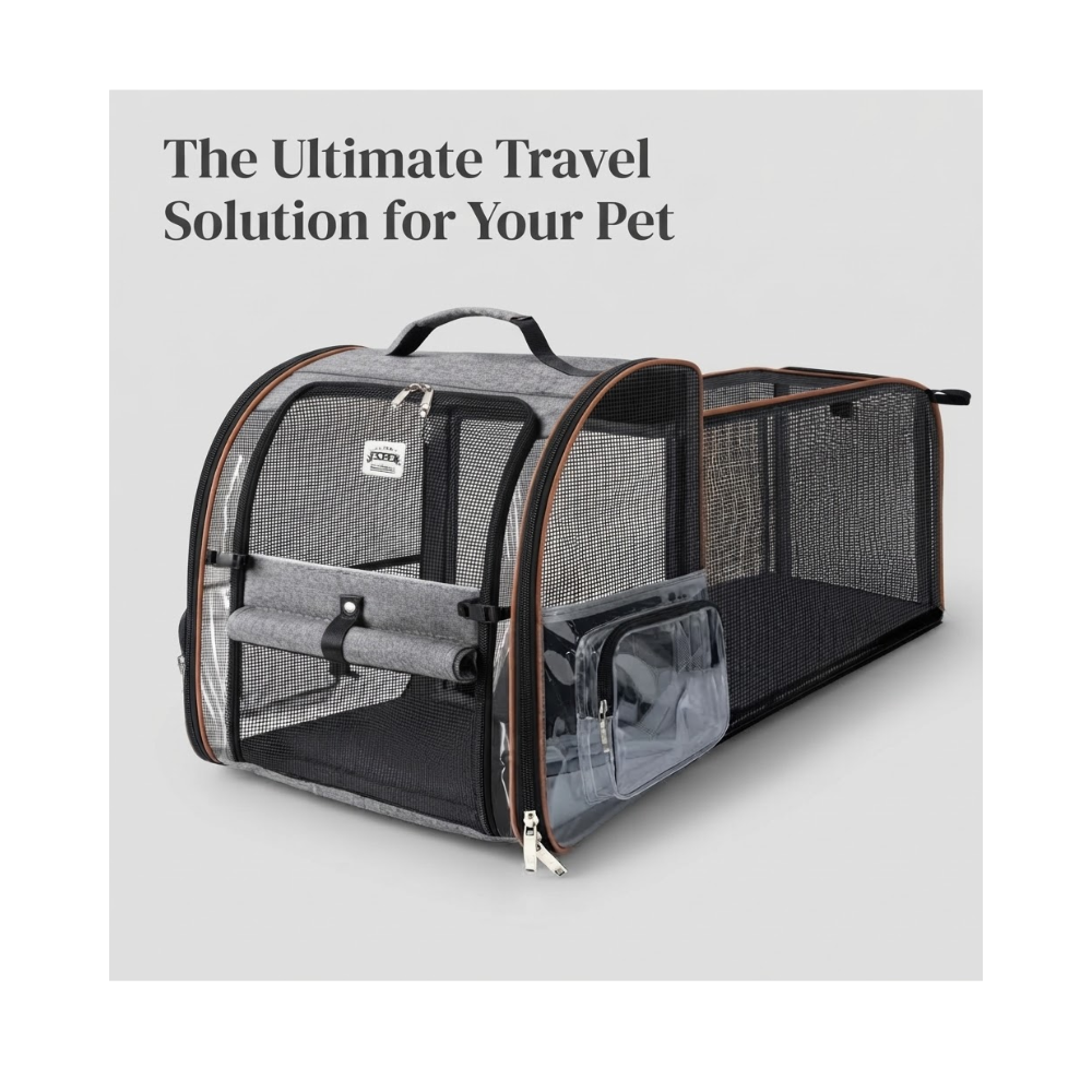 Premium Expandable Pet Backpack Carrier with Clear Bubble Window – Converts to Giant Pet Tent Bed – Space Capsule Design for Cats & Small Dogs – Ventilated, Airline Approved, Perfect for Hiking, Travel & Outdoors (Black)