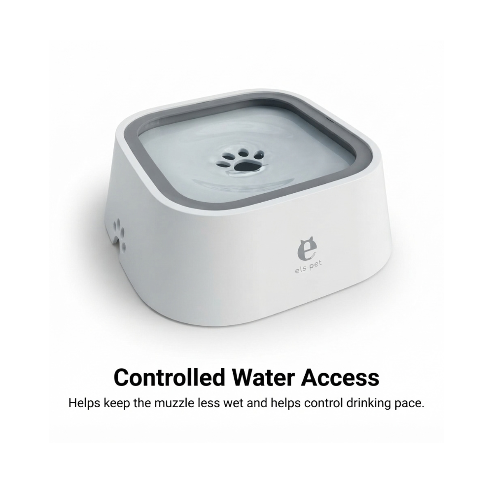 Dog Drinking Water Bowl with Floating Design - Non-Wetting, Non-Skid, Large Capacity