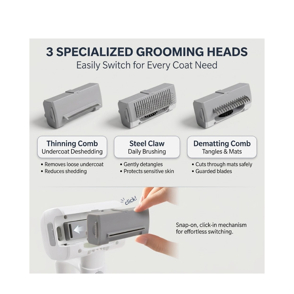 5-in-1 Cordless Pet Grooming Vacuum Kit for Dogs & Cats – Deshedding & Hair Cleanup