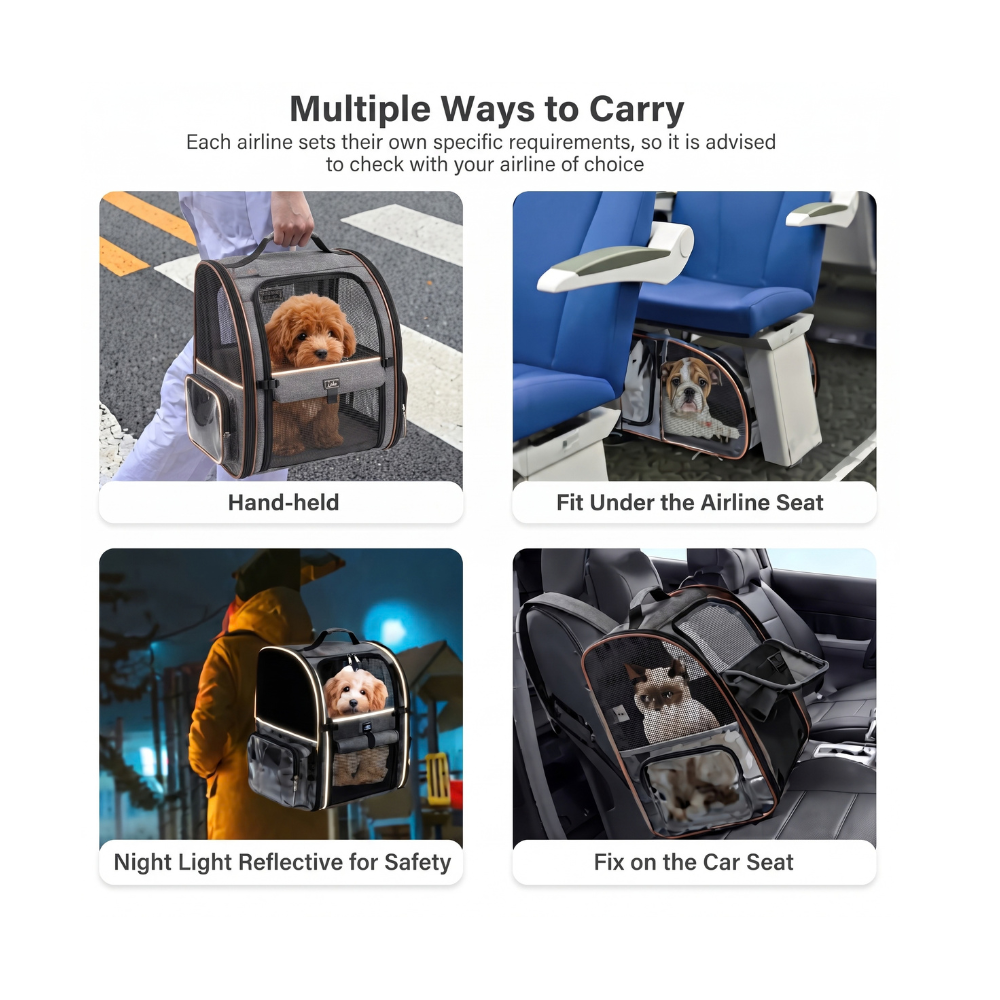 Premium Expandable Pet Backpack Carrier with Clear Bubble Window – Converts to Giant Pet Tent Bed – Space Capsule Design for Cats & Small Dogs – Ventilated, Airline Approved, Perfect for Hiking, Travel & Outdoors (Black)